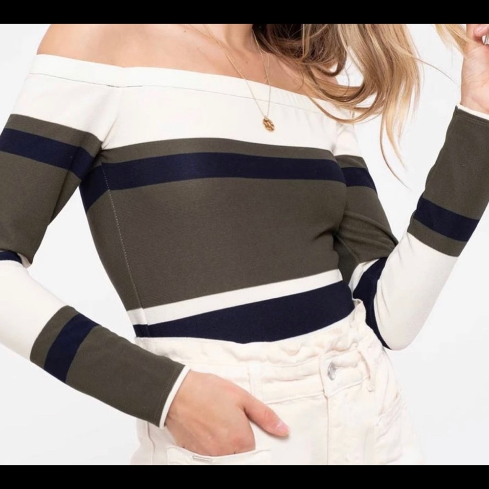 Striped Off the Shoulder Top